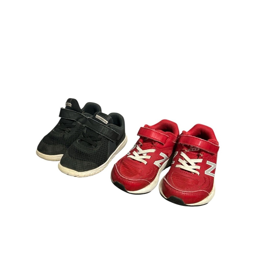 Nike New Balance Toddler Boy Sneaker Bundle Black Red Size 7.5 & 8